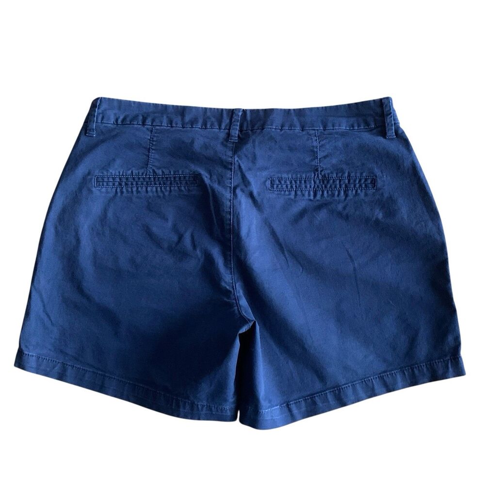 Old Navy Everyday Chino Shorts Women Size 8 Navy Blue Mid-Rise 5" Inseam Stretch - Picture 4 of 8